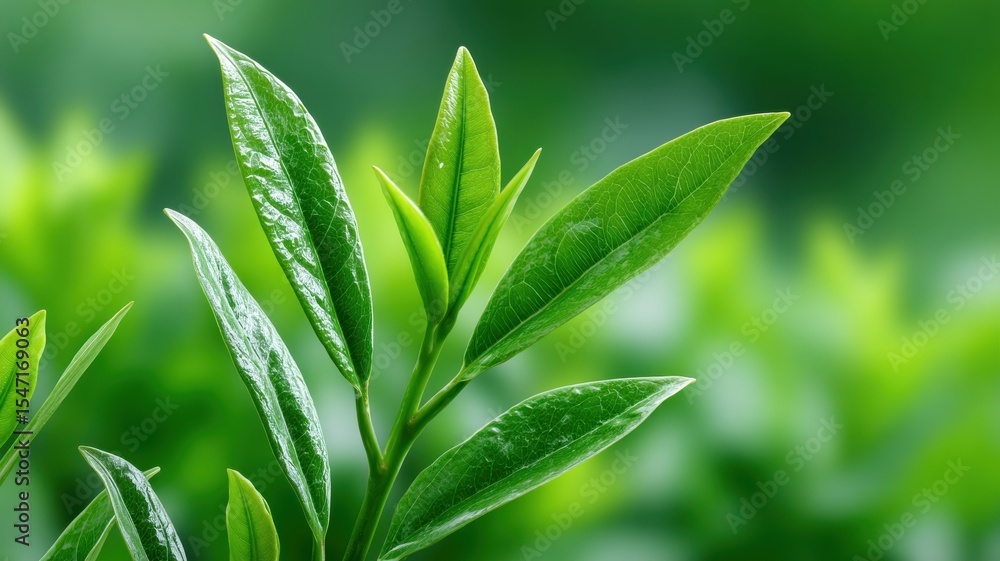 Green leaves with intricate textures against a soft, blurred background, showcasing nature's beauty. Green leaves with intricate textures against a soft, blurred background, showcasing nature's beauty.
