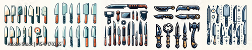 Vector set image of knife