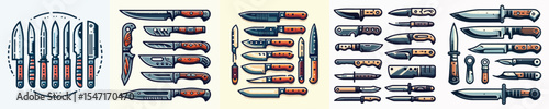 Vector set image of knife