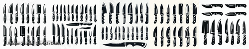 Vector set image silhouette of knife