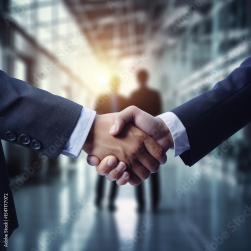 Business background, A businessman making handshake with partner, greeting, dealing, merger and acquisition, business joint venture concept, investment, teamwork and successful business.