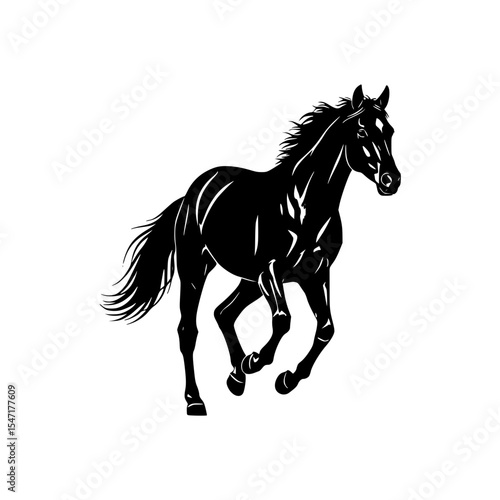 Magnificent Black Horse Galloping Freely A Symbol of Strength Beauty and Unrestrained Power In The Wild