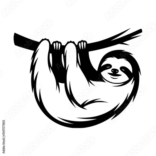 Lazy and Relaxing Sloth on a Tree Branch a Symbol of Peacefulness and Tranquility