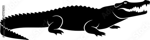 Aggressive Crocodile Silhouette