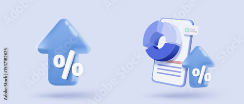 3d statistic graph icon for investment diagram report. creative solution concept on pastel background. Goal for business, bank, finance. 3d analysis investment graph vector icon render illustration