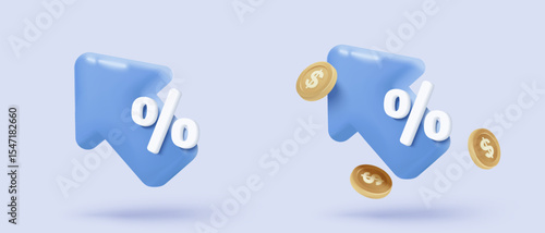 3d leadership for successful new idea. Excellent investing business graph on background. investment creative solution with money coin and graph concept. 3D vector finance render on white background
