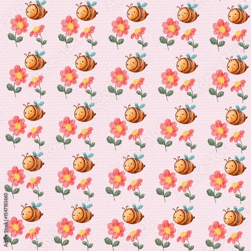 Wallpaper Mural seamless pattern with flowers Torontodigital.ca