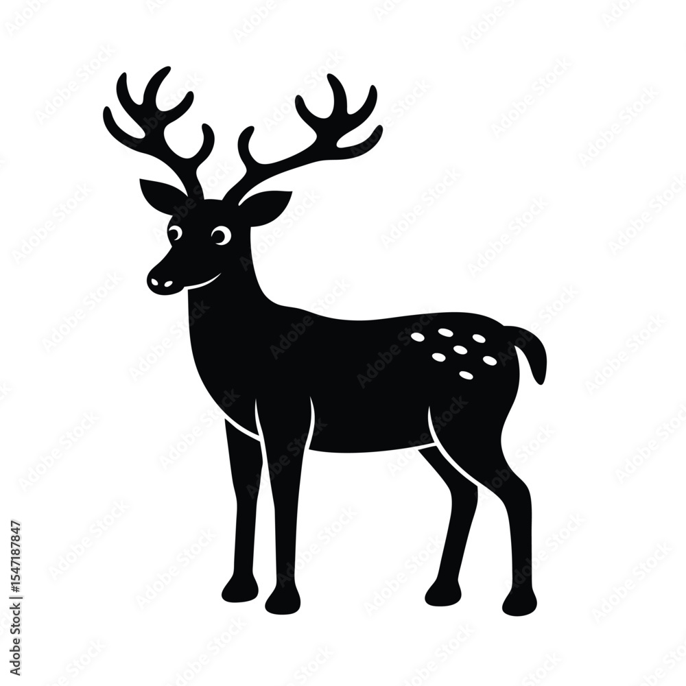 Obraz premium Reindeer vector silhouette