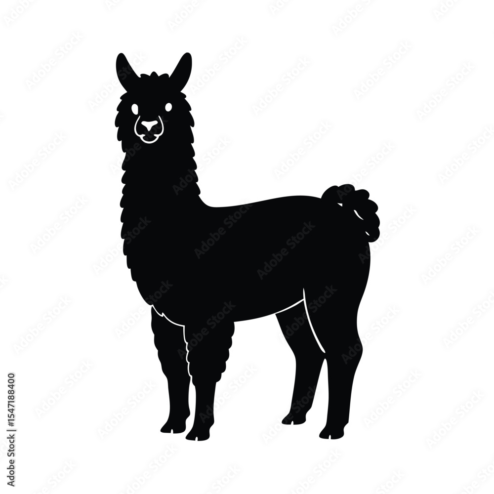Fototapeta premium Alpaca vector silhouette