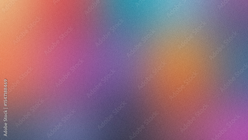Obraz premium Vibrant grainy gradient background with orange purple blue hues.