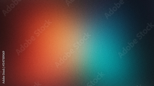 Red and cyan gradient background with grainy texture and soft blended lighting.
