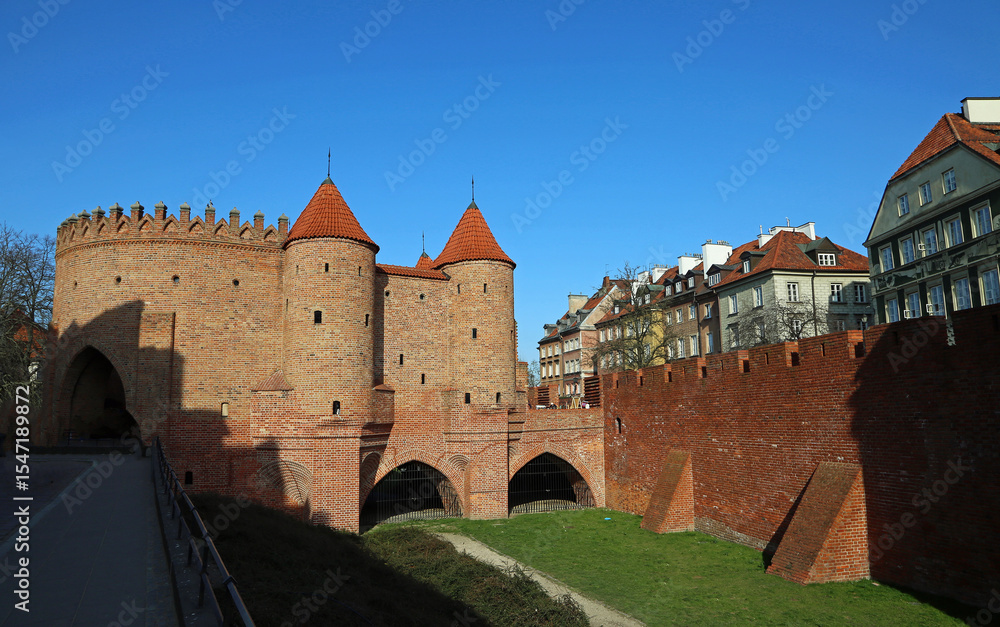 Fototapeta premium The Barbican fortification - Warsaw, Poland