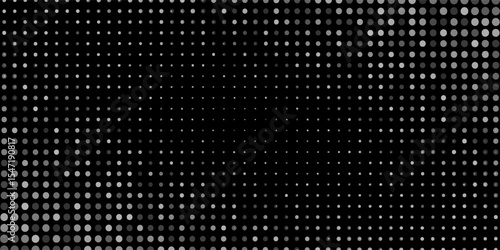 Ilustrasi vektor abstrak dengan lingkaran kecil dan piksel. Halftone titik dengan opasitas acak