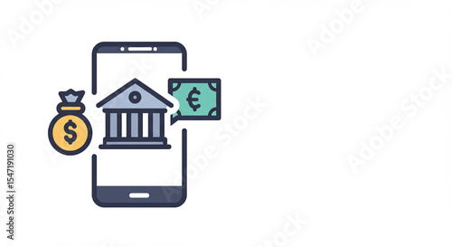 vector icon banking application white background