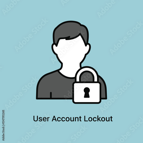 Grey User Icon with Padlock Account Locked security