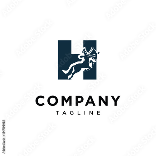Letter H Centaur Logo Icon Vector