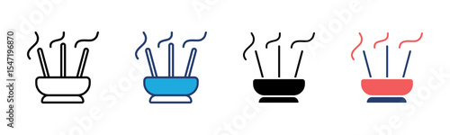 Incense Stick icon sheet multiple style collection