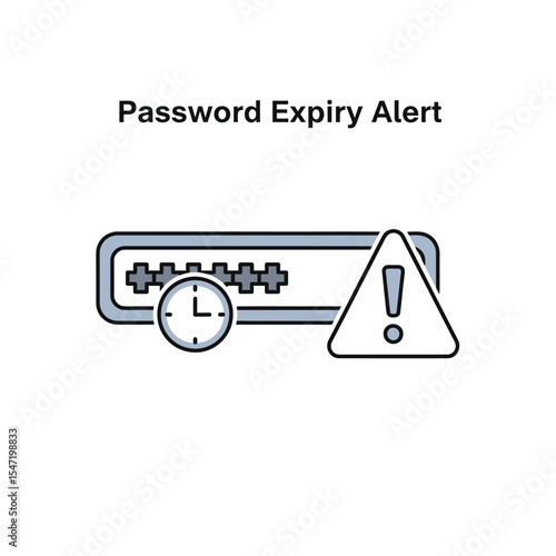 Password Expiry Alert Icon Grey Blue Clock Warning