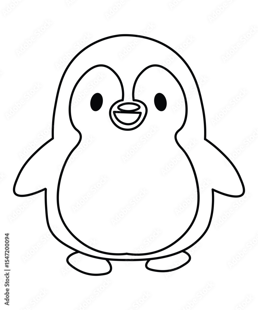 Line Art Penguin Vector Line Art Penguin Vector