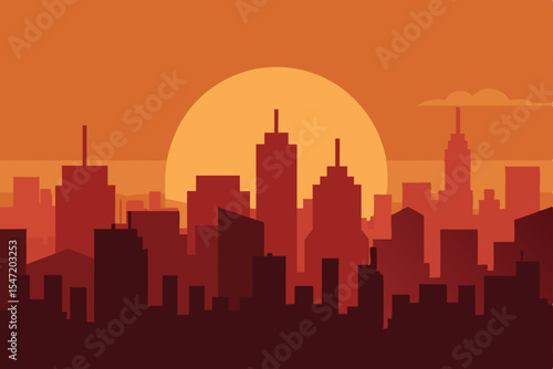 Chicago and Seattle city skylines at sunset, with urban buildings creating a striking silhouette