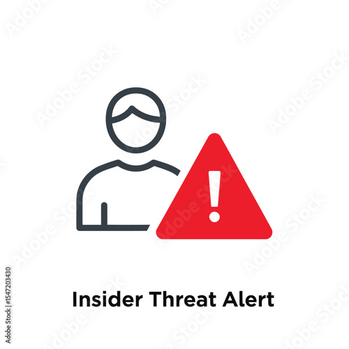 Red Warning Triangle Icon User Profile Insider Threat Alert