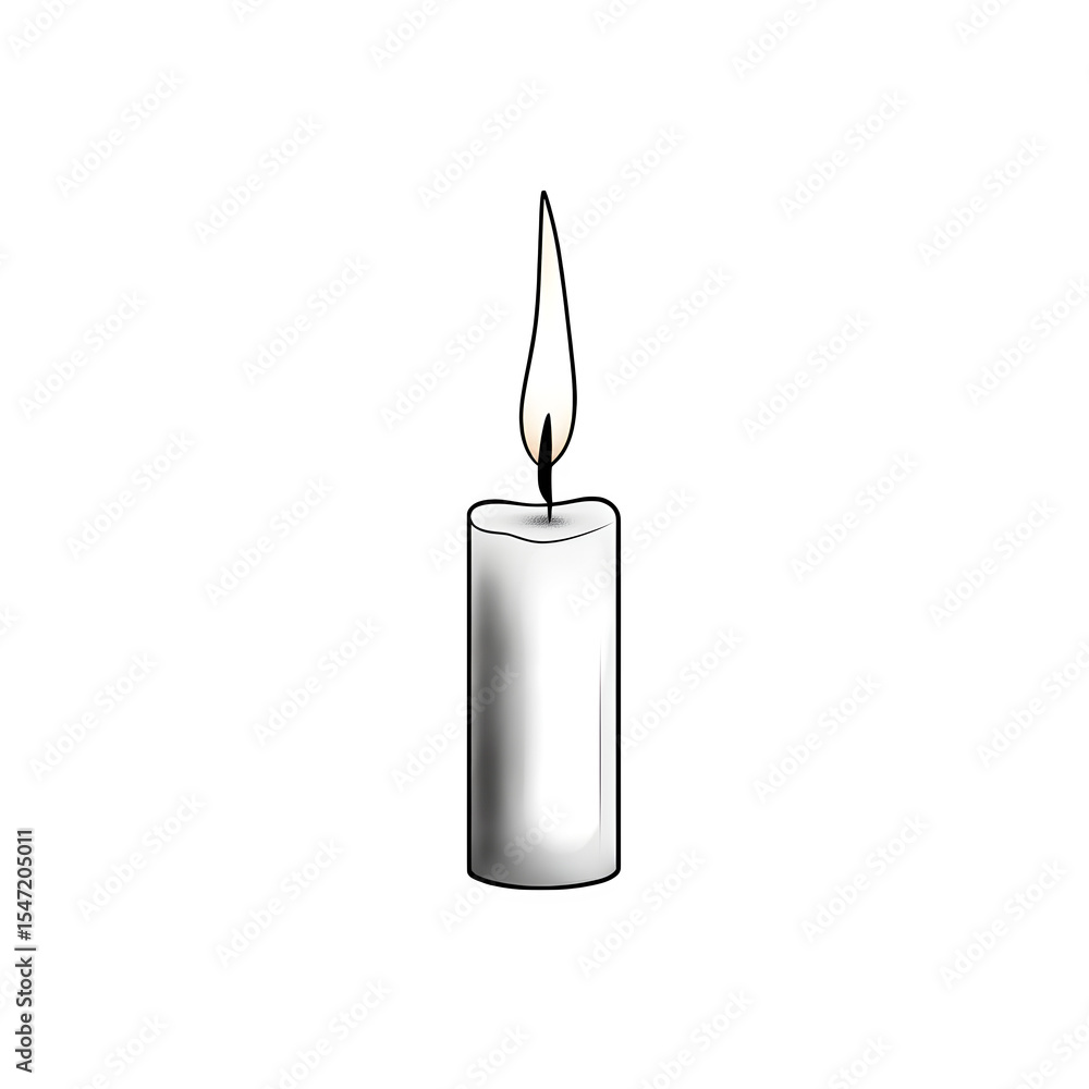 5 A candle with a flickering flame animation and gentle outline detail isolated on white background 5 A candle with a flickering flame animation and gentle outline detail isolated on white background