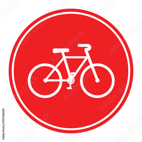 no bicycle warning sign red round bikes parking prohibited sign