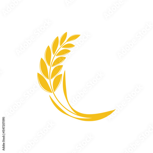 Stylized Agriculture wheat Logo Template vector icon design