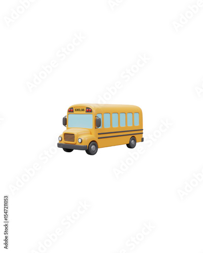 Yellow cartoon school bus