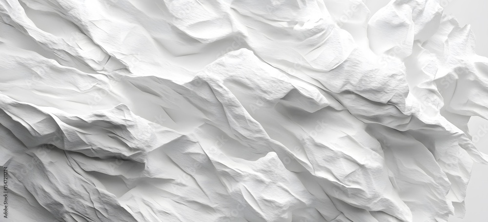 Obraz premium A highly detailed and ultra-realistic close-up of the texture of crumpled white paper,