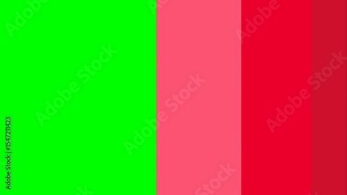 Gradient red color pattern transitions with paper wipe effect on a green screen background