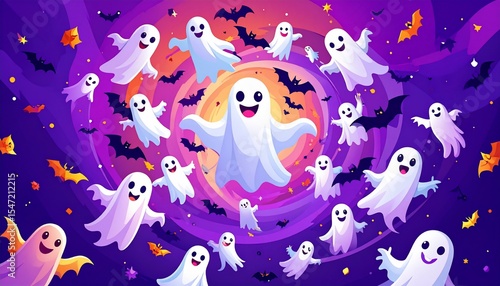 Spooky Halloween Night: A Whimsical Ghostly Gathering