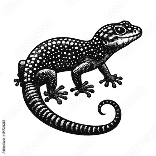 lizard on white background