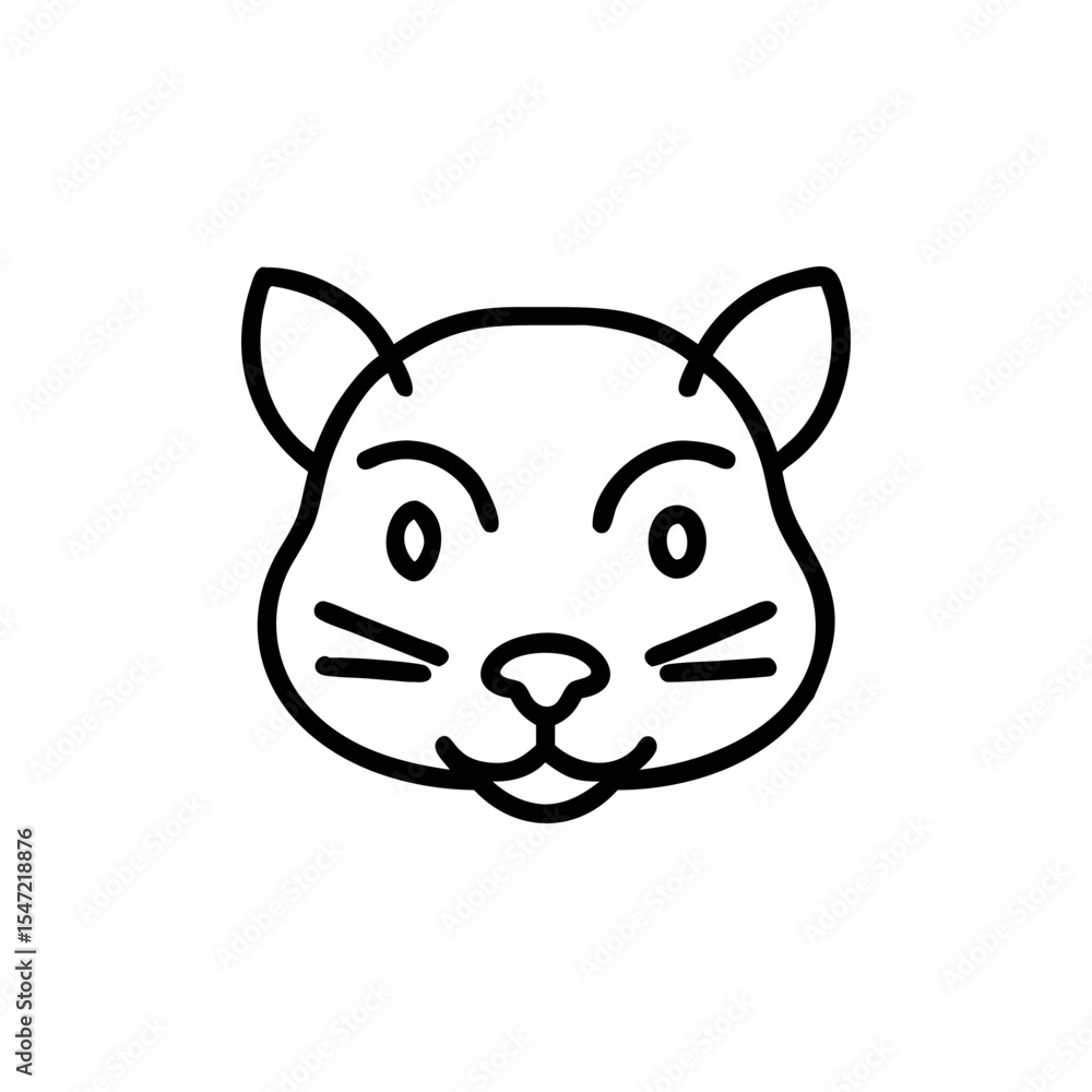 Handdrawn Cute Cat Face Icon Line Art Simple Kitten Drawing vector Handdrawn Cute Cat Face Icon Line Art Simple Kitten Drawing vector