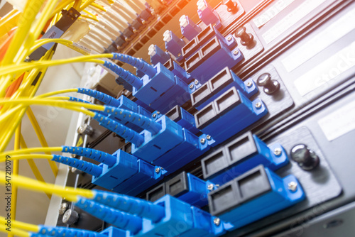 Valokuva Fiber Optic Cables and Network Equipment