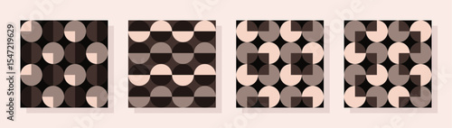 Set of trendy geometry printable seamless patterns. Hand made vector organic tessellation vector pattern ideas for textile, home decor, wall paper, poster, banner, postcard, template, flyer.