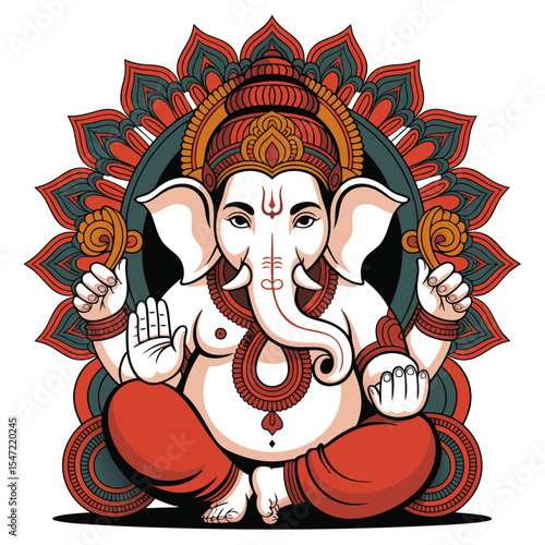 Lord Ganesha vector drawing art