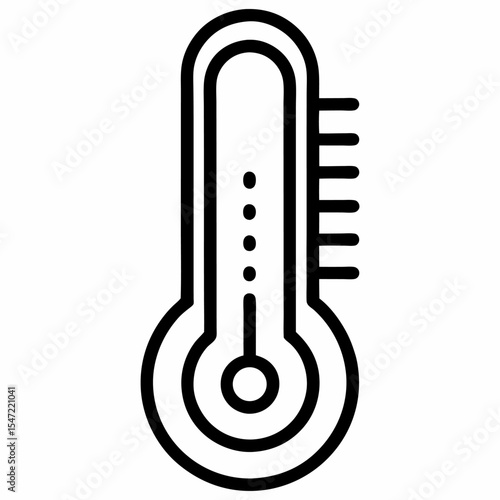 Thermometer outline icon on white background