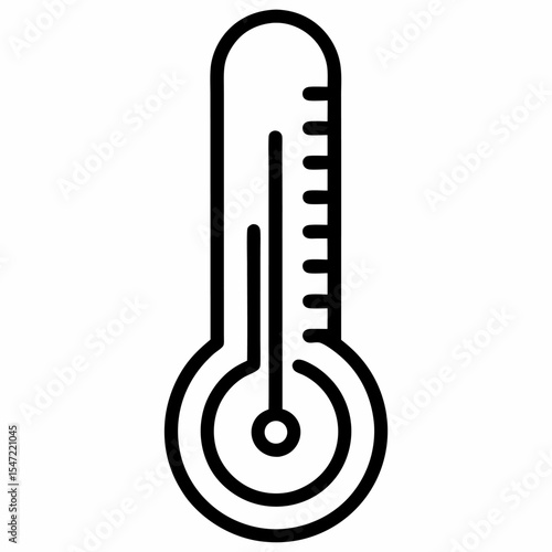 Thermometer outline icon on white background