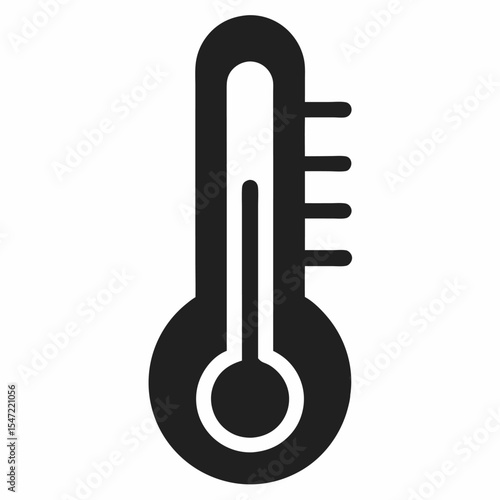 Thermometer silhouette icon on white background