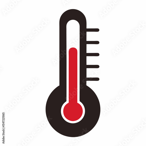 Thermometer silhouette icon on white background
