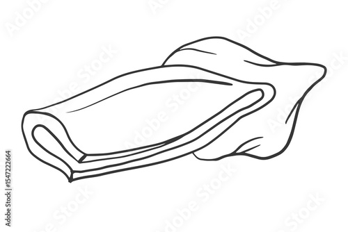 line art Vector graphic of squid meat fillet slices isolated on white. for seafood menus, packaging, cooking blogs, restaurant branding, culinary designs.