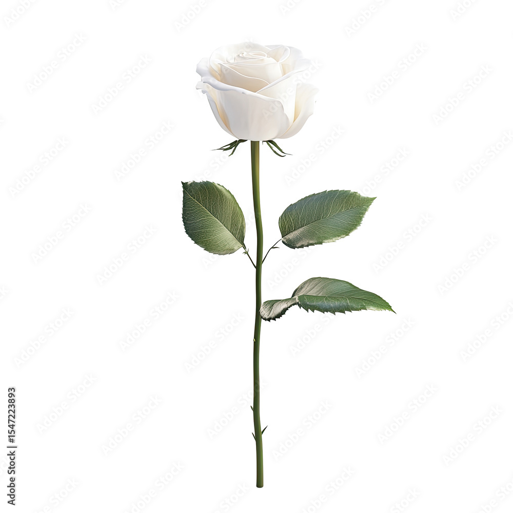 Obraz premium Single white rose against black background