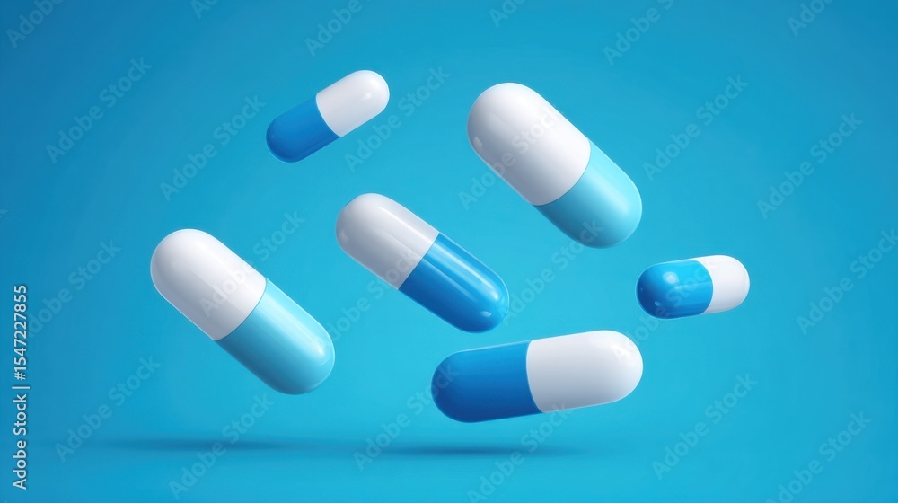 Minimalistic Pills Capsules Floating Clean Pharmaceutical Minimalistic Pills Capsules Floating Clean Pharmaceutical