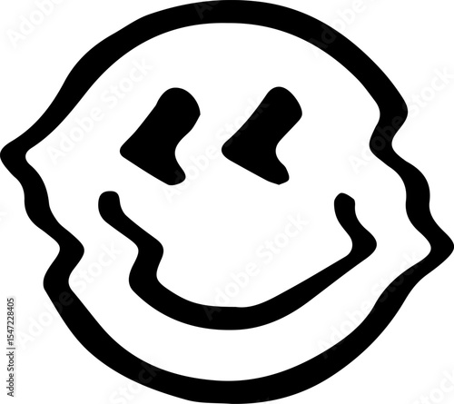 The smiley face is melting design for templates.