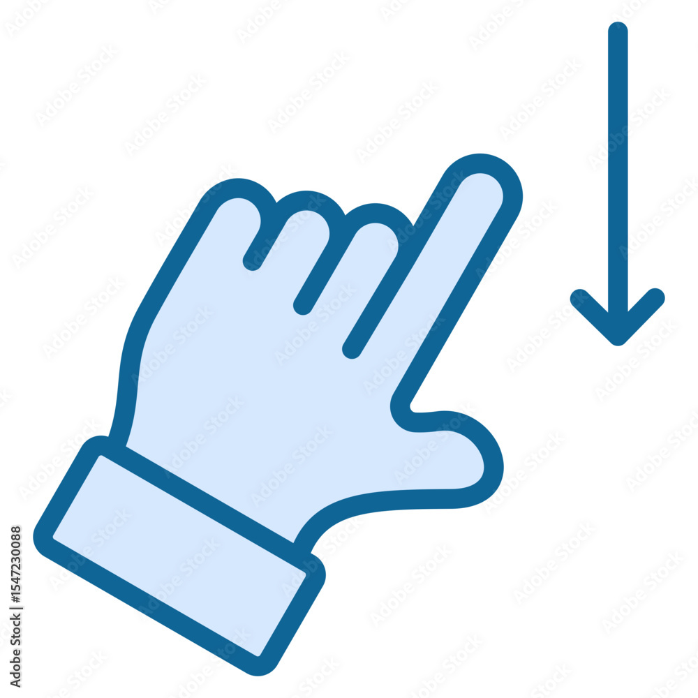 Hand Swipe Down Icon Hand Swipe Down Icon