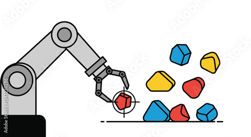 Automated Robotic Arm Sorting Multicolored Geometric Shapes in a Manufacturing Setting Accurately