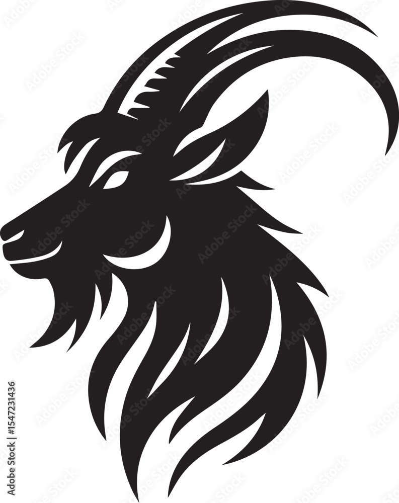Fototapeta premium Goat vector silhouette animal illustration