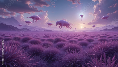 Alien Skies Over the Lavender Plains