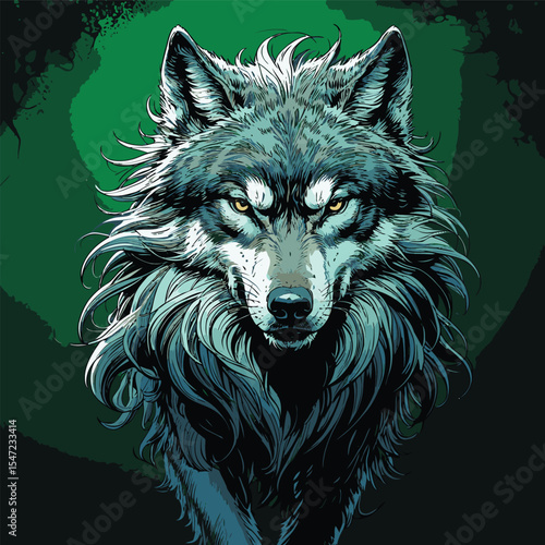 realistic and natural vector wolf image